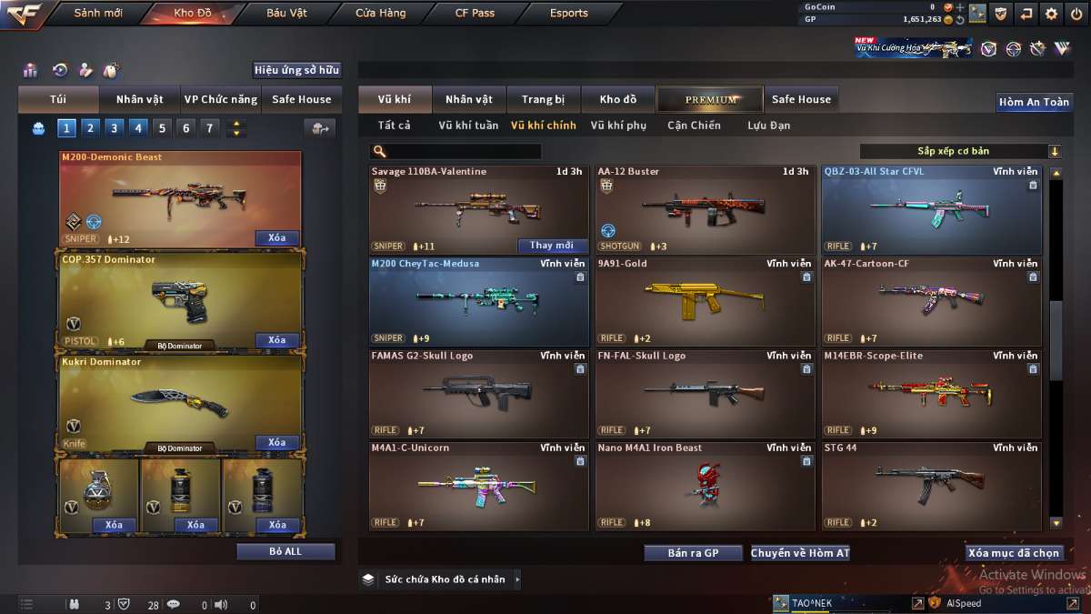 shop acc cf uy tin gia re